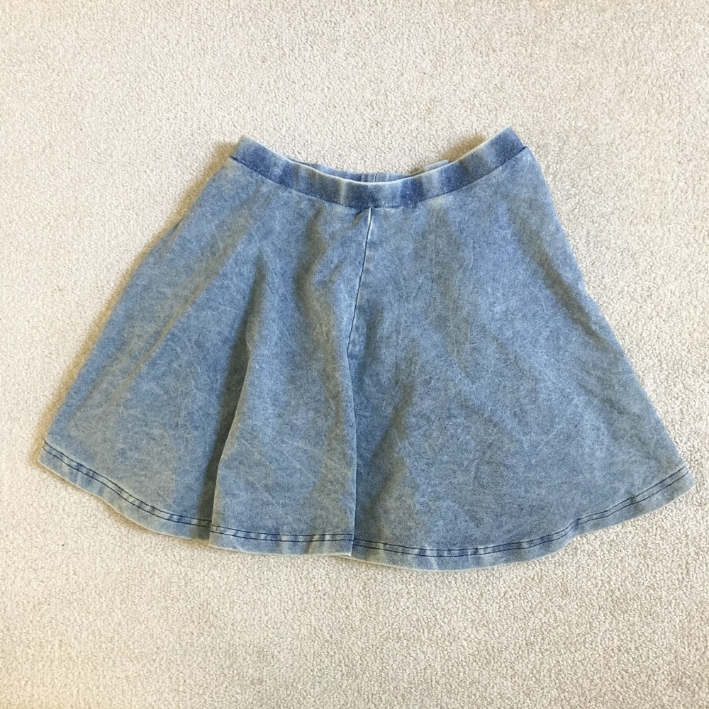 topshop womens 4p denim skater skirt acid wash cot - Picture 2 of 6